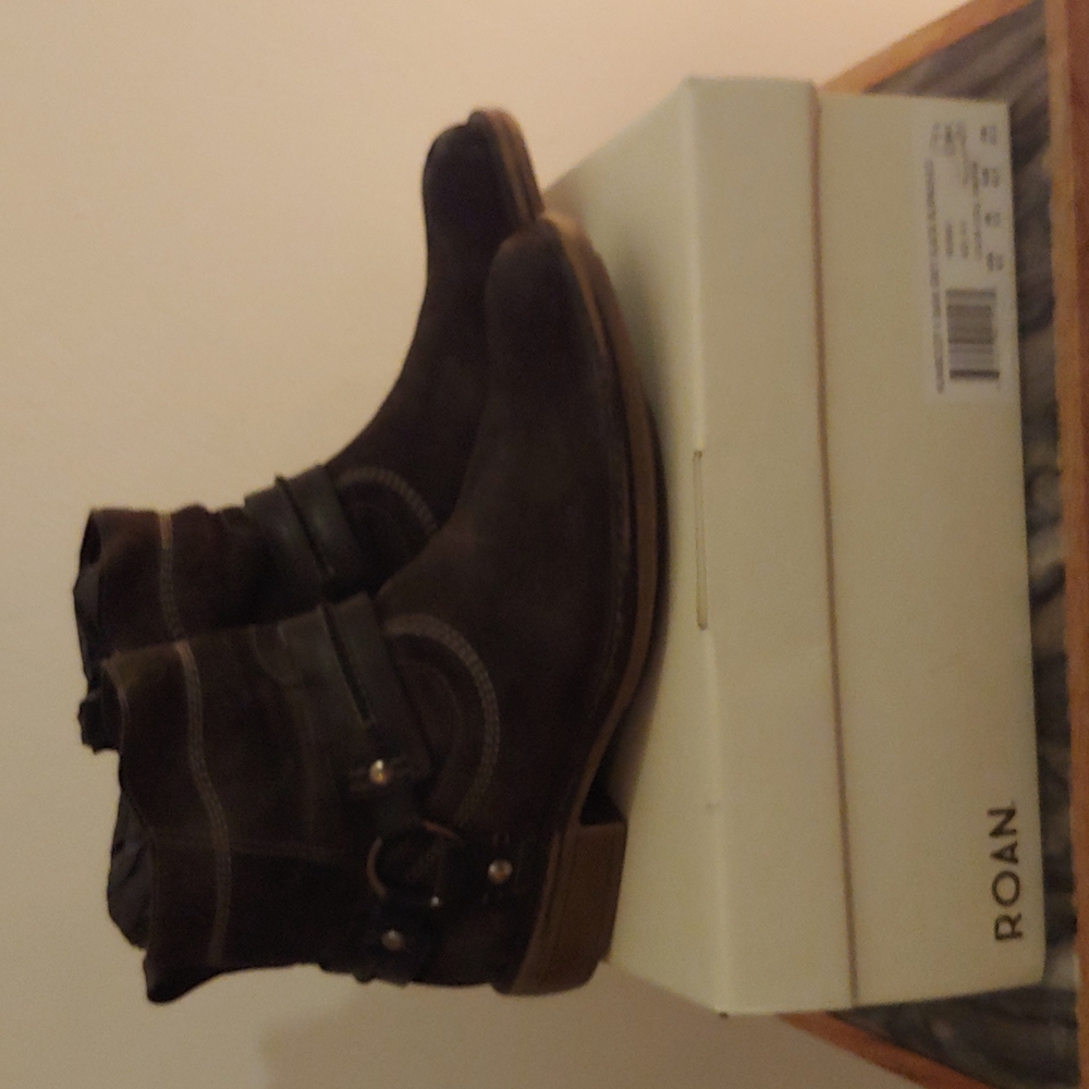 Roan black suede biker boot size 8.5